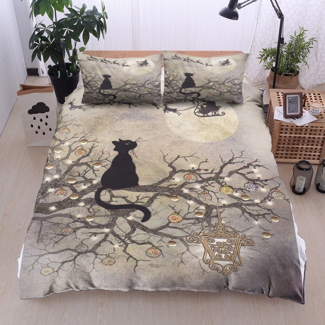 Santa Reindeer Cat Bedding Set