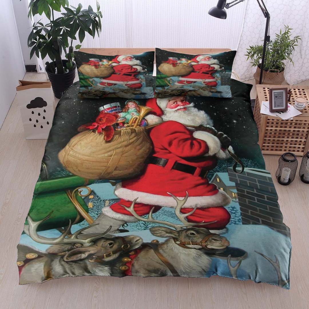 Santa Reindeer Christmas Bedding Set
