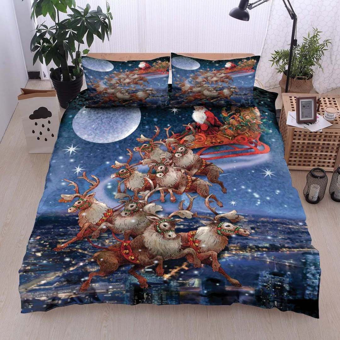 Santa Reindeer Christmas Bedding Set