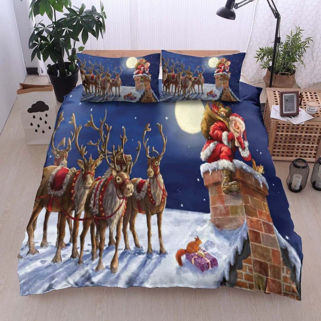 Santa Reindeer Christmas Bedding Set