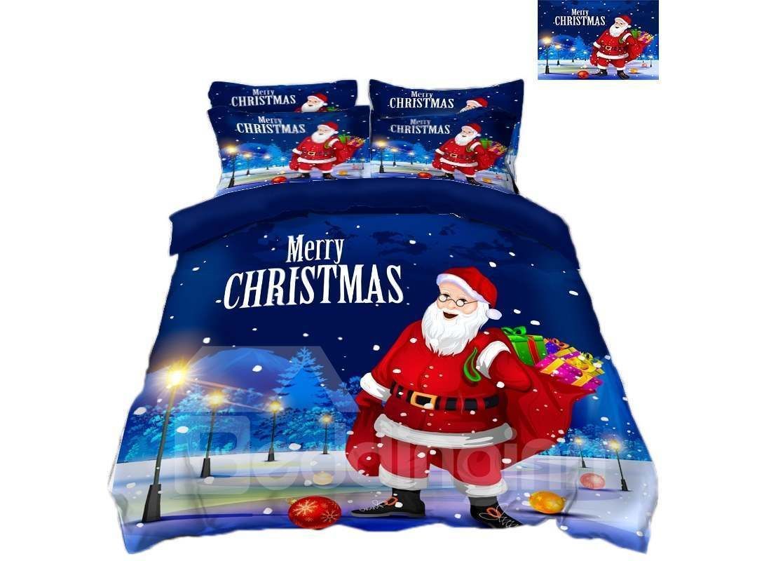 Santa Claus Carrying Presents Bedding Set