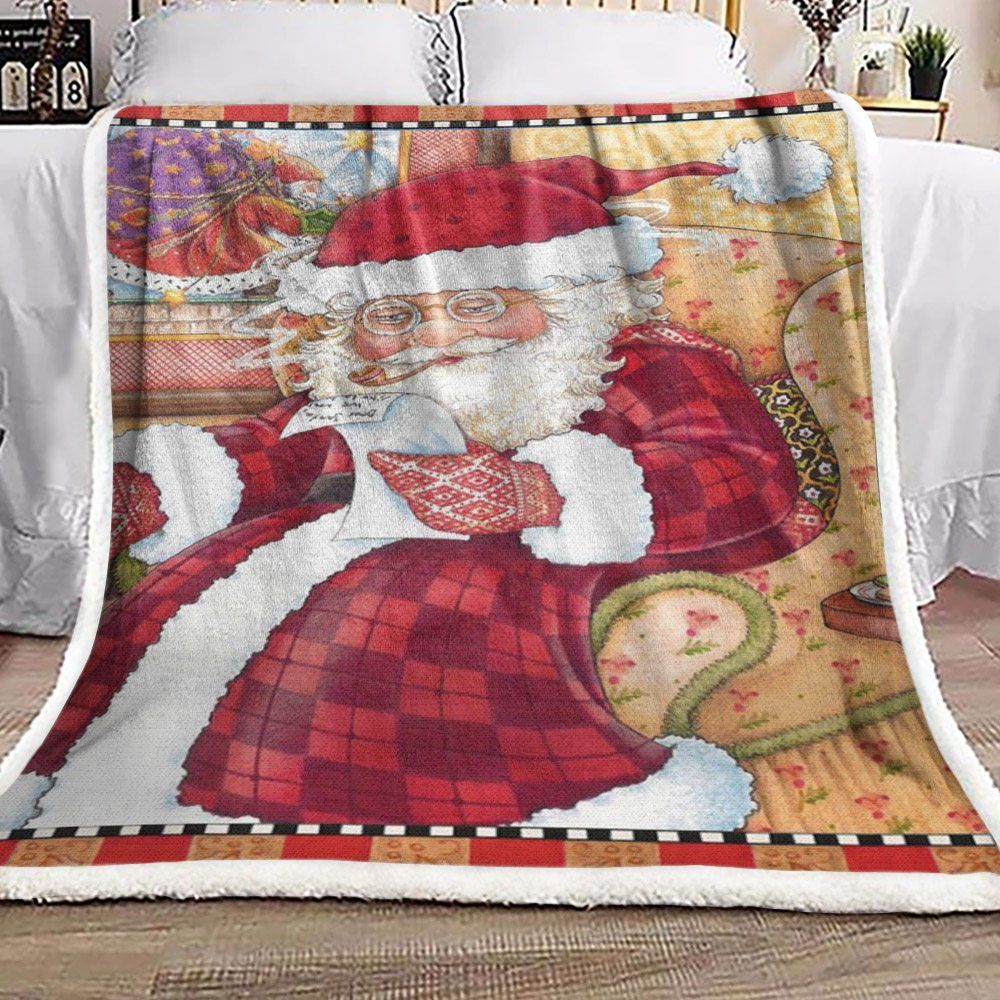 Santa Claus Christmas Sherpa Fleece Blanket