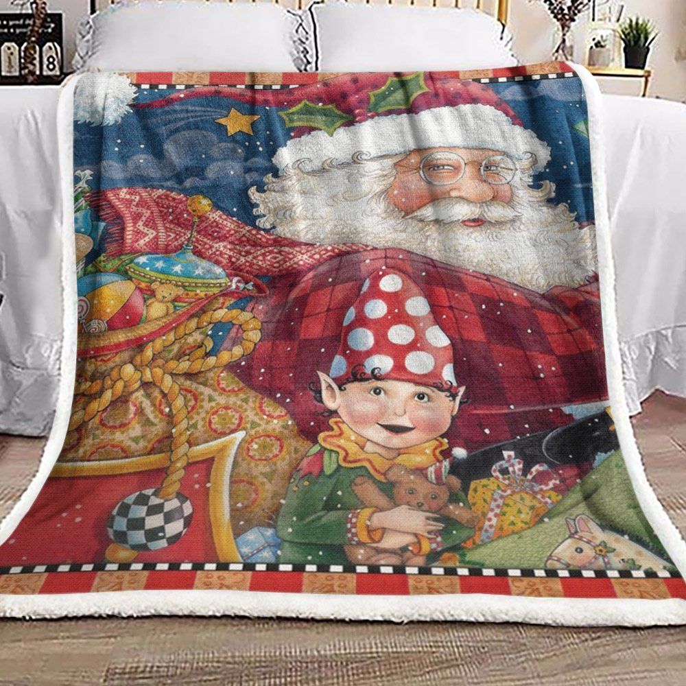 Santa Claus Christmas Sherpa Fleece Blanket