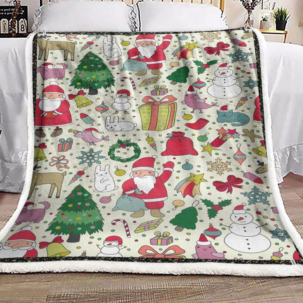 Santa Claus Christmas Sherpa Fleece Blanket