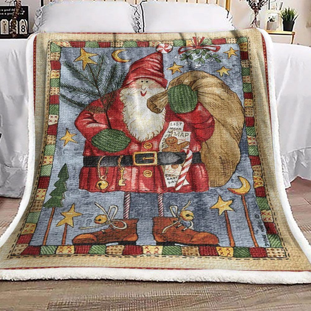 Santa Claus Christmas Sherpa Fleece Blanket