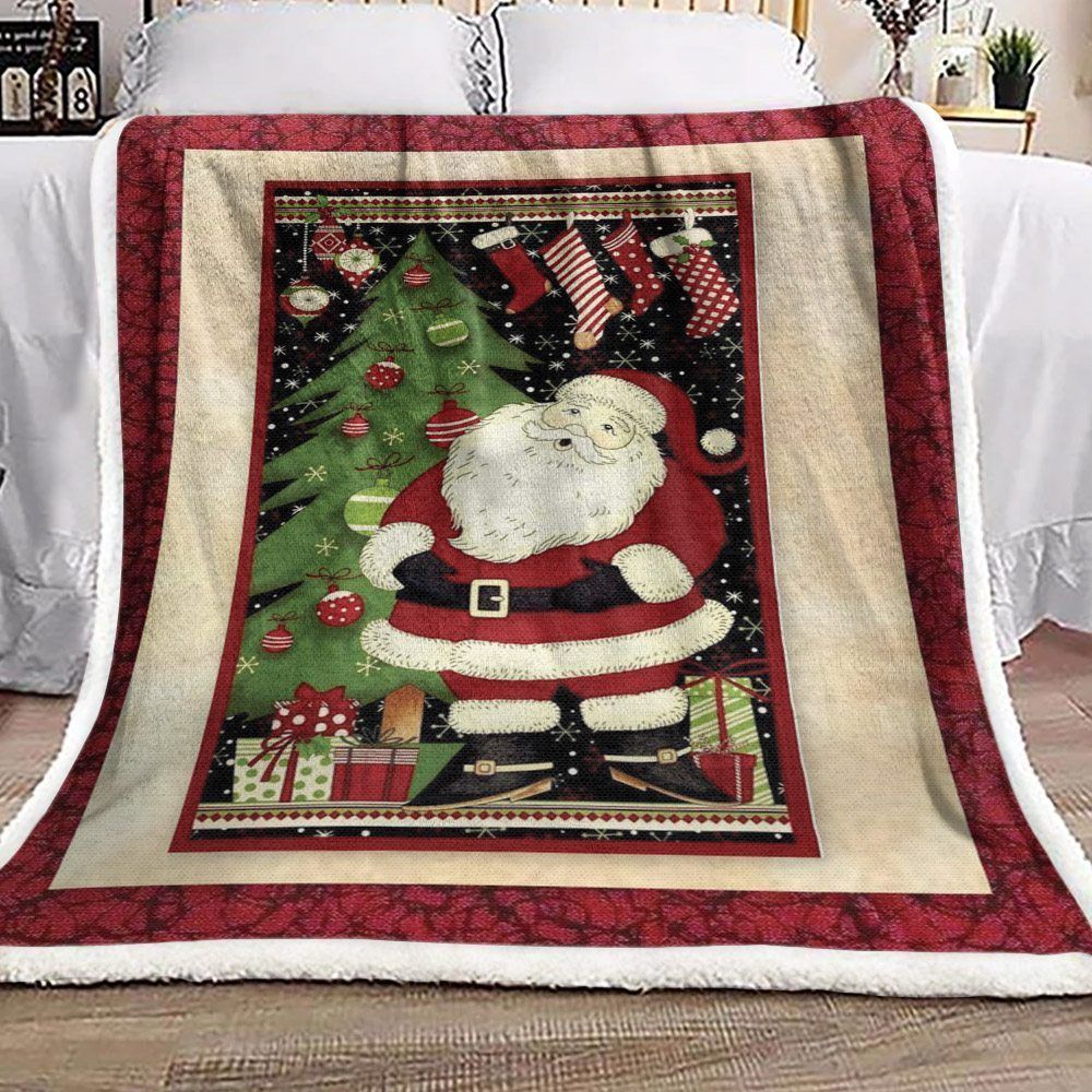Santa Claus Christmas Sherpa Fleece Blanket