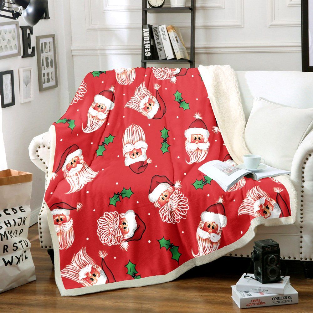 Santa Claus Christmas Sherpa Fleece Blanket