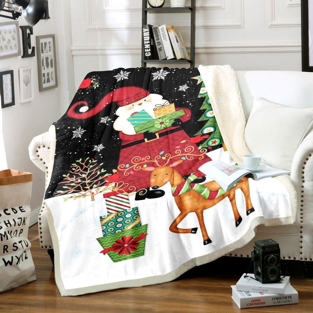 Santa Claus Christmas Sherpa Fleece Blanket