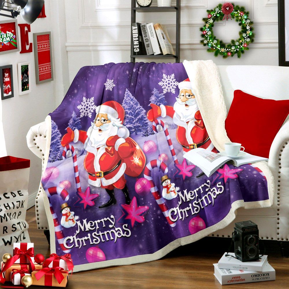 Santa Claus Christmas Sherpa Fleece Blanket