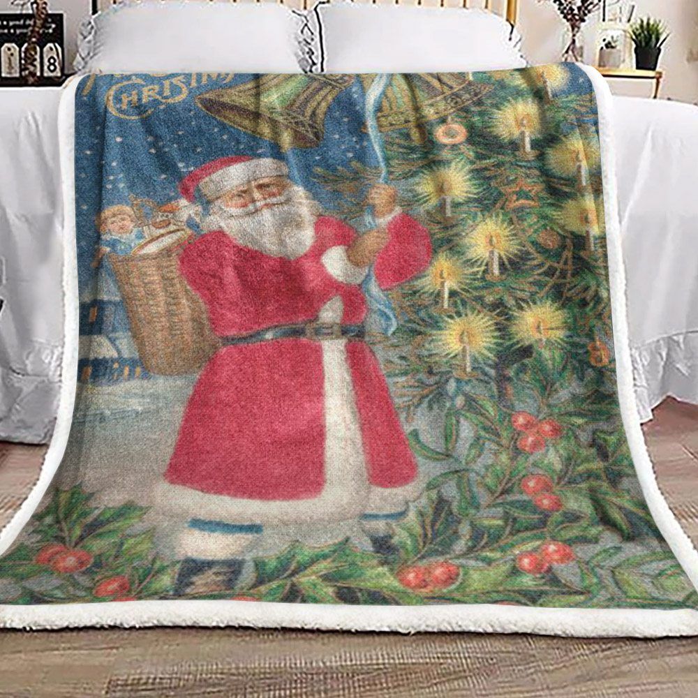 Santa Claus Christmas Sherpa Fleece Blanket