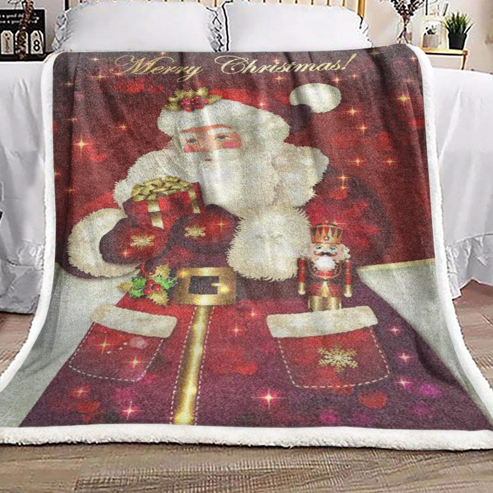 Santa Claus Christmas Sherpa Fleece Blanket