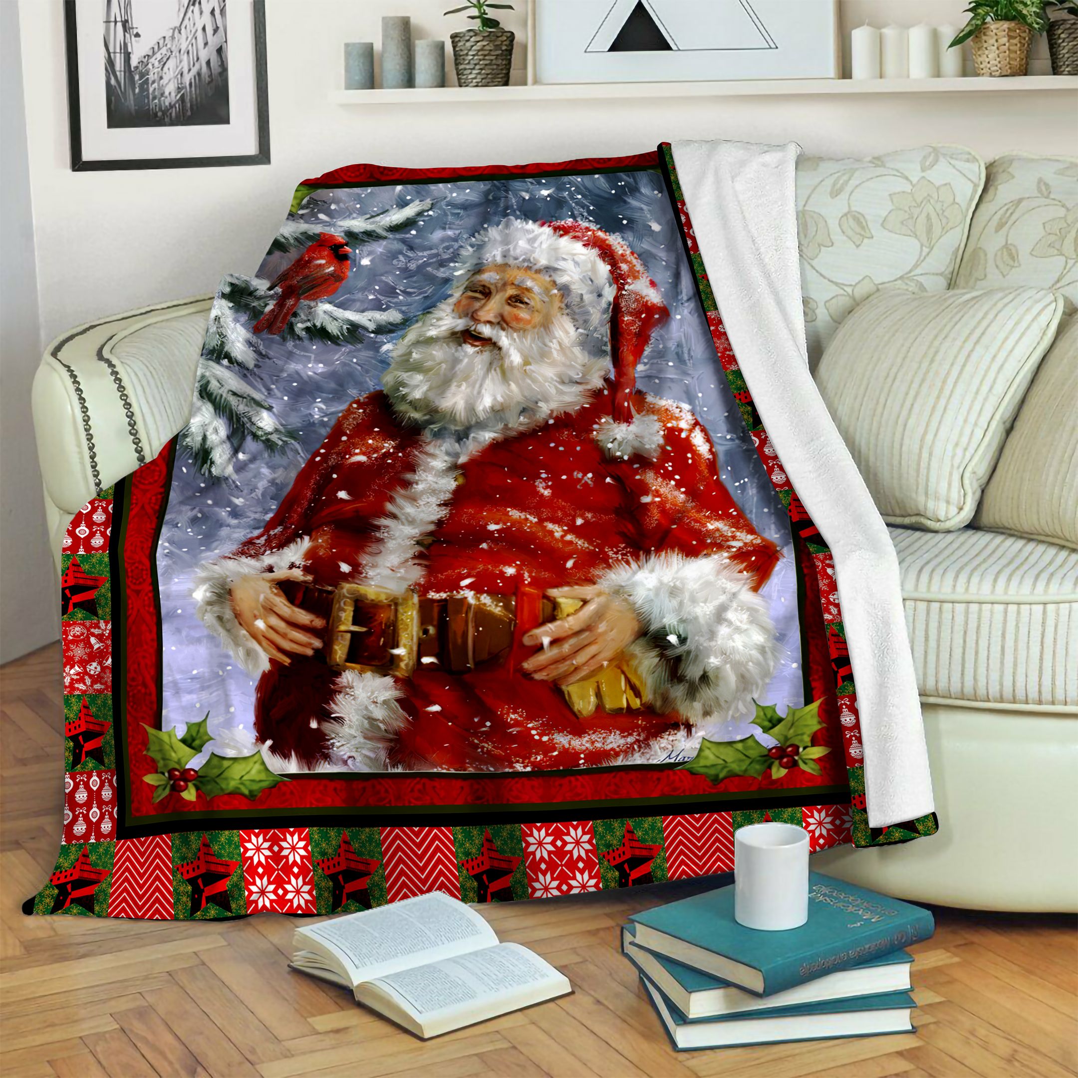 Santa Claus Christmas Fleece Blanket