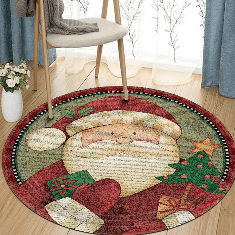 Santa Claus Christmas Round Carpet