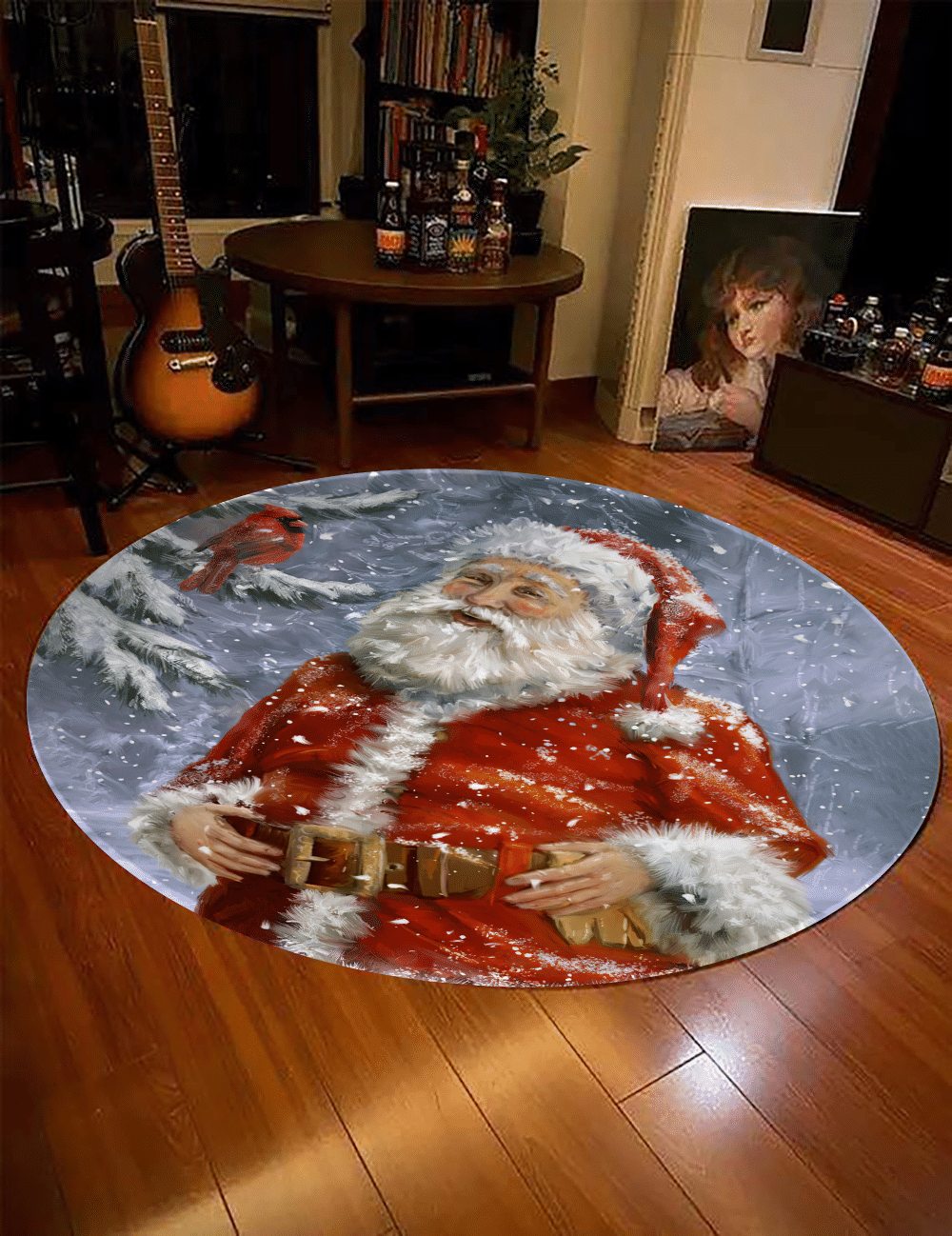 Santa Claus Christmas Round Carpet