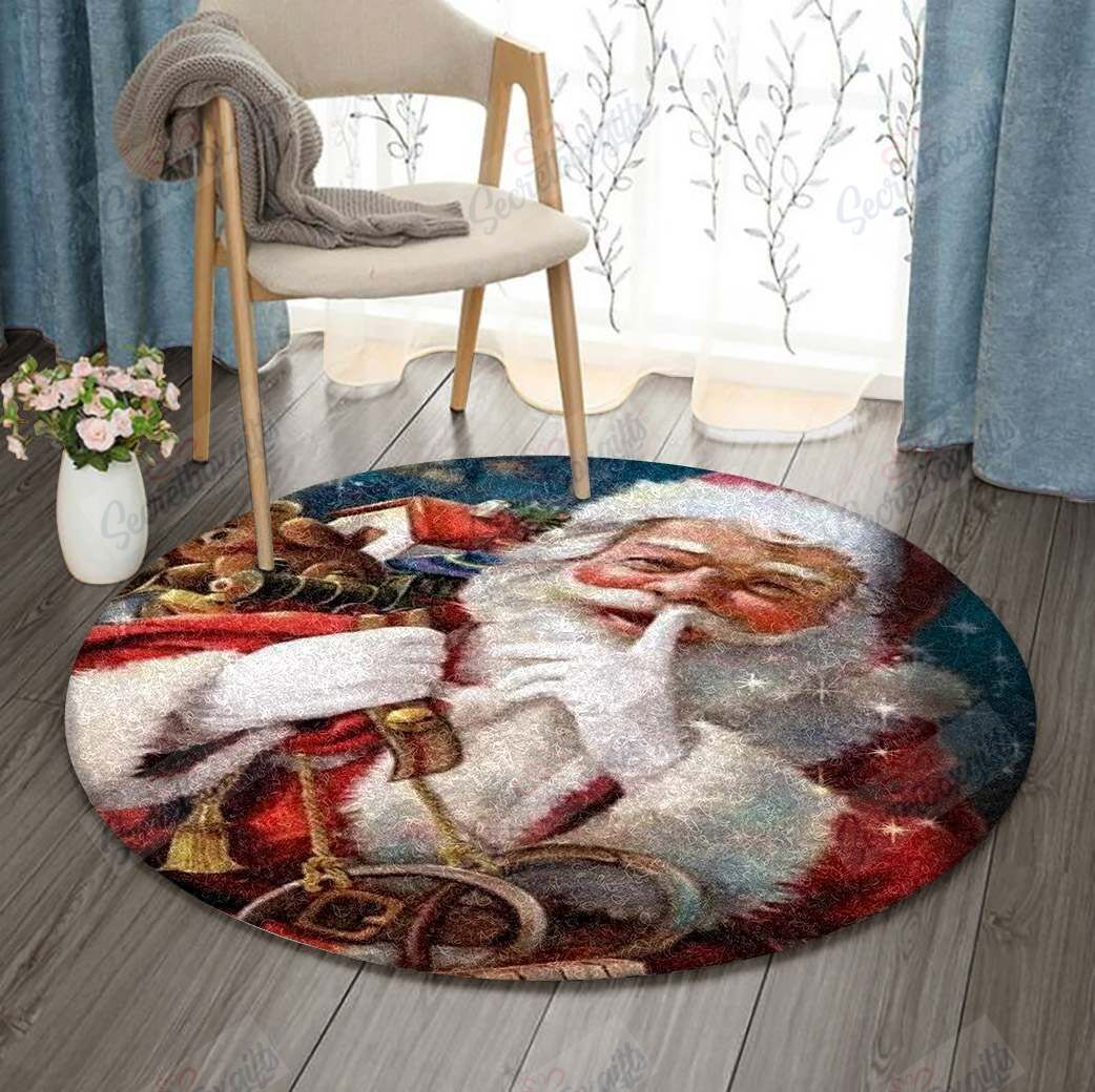 Santa Claus Christmas Round Carpet