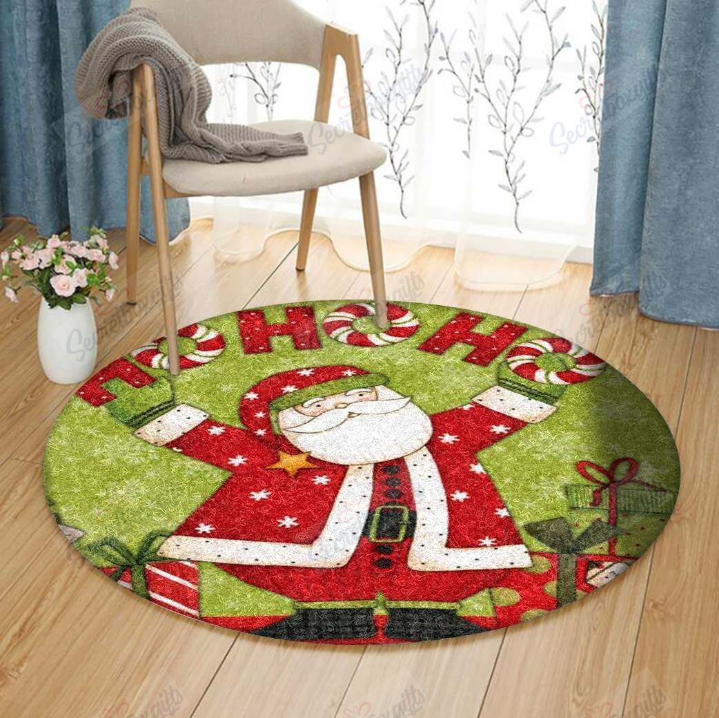 Santa Claus Christmas Round Carpet