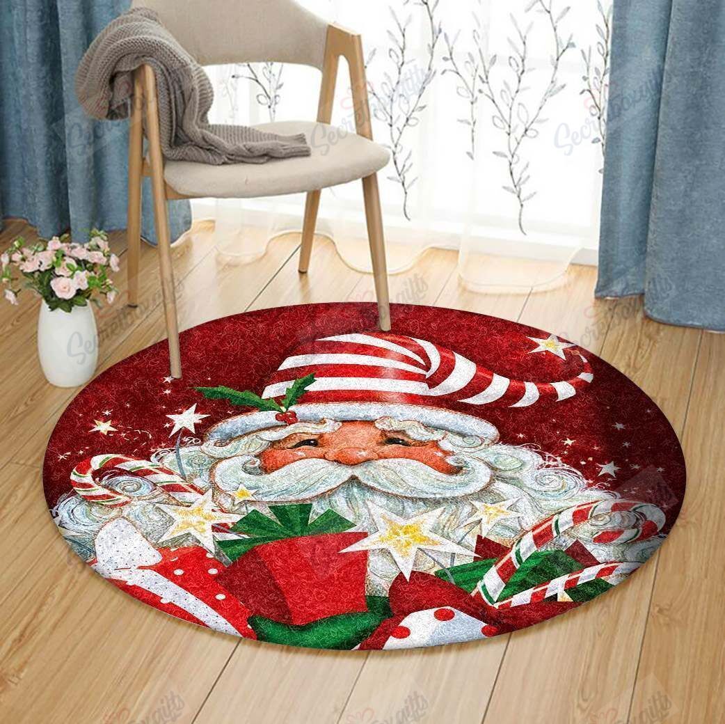 Santa Claus Christmas Round Carpet