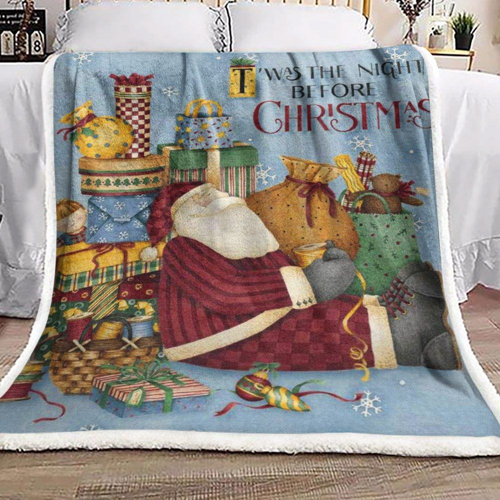 Santa Claus Christmas Gift Sherpa Fleece Blanket
