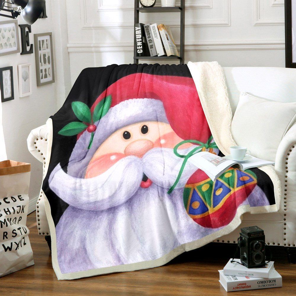Santa Claus Christmas Sherpa Fleece Blanket