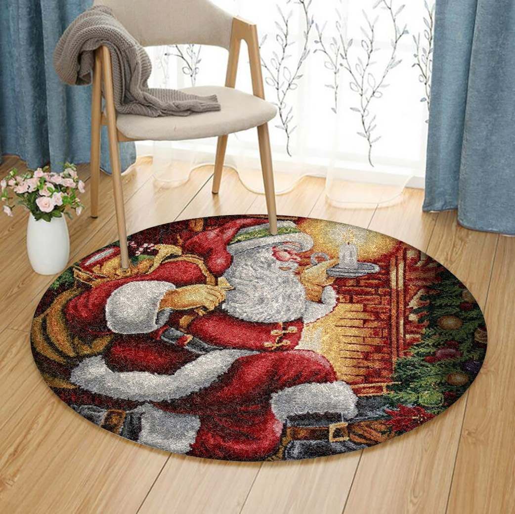 Santa Claus Christmas Round Carpet