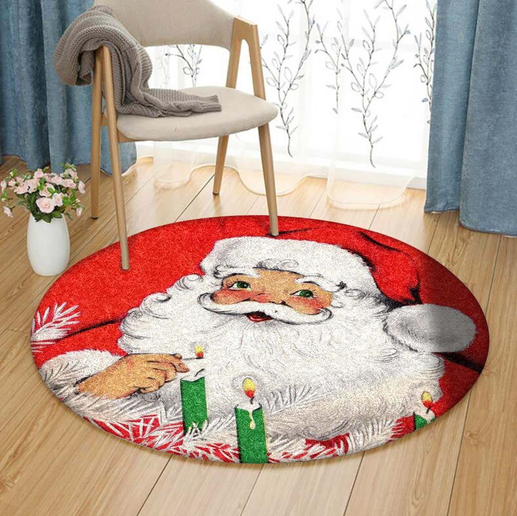 Santa Claus Christmas Round Carpet