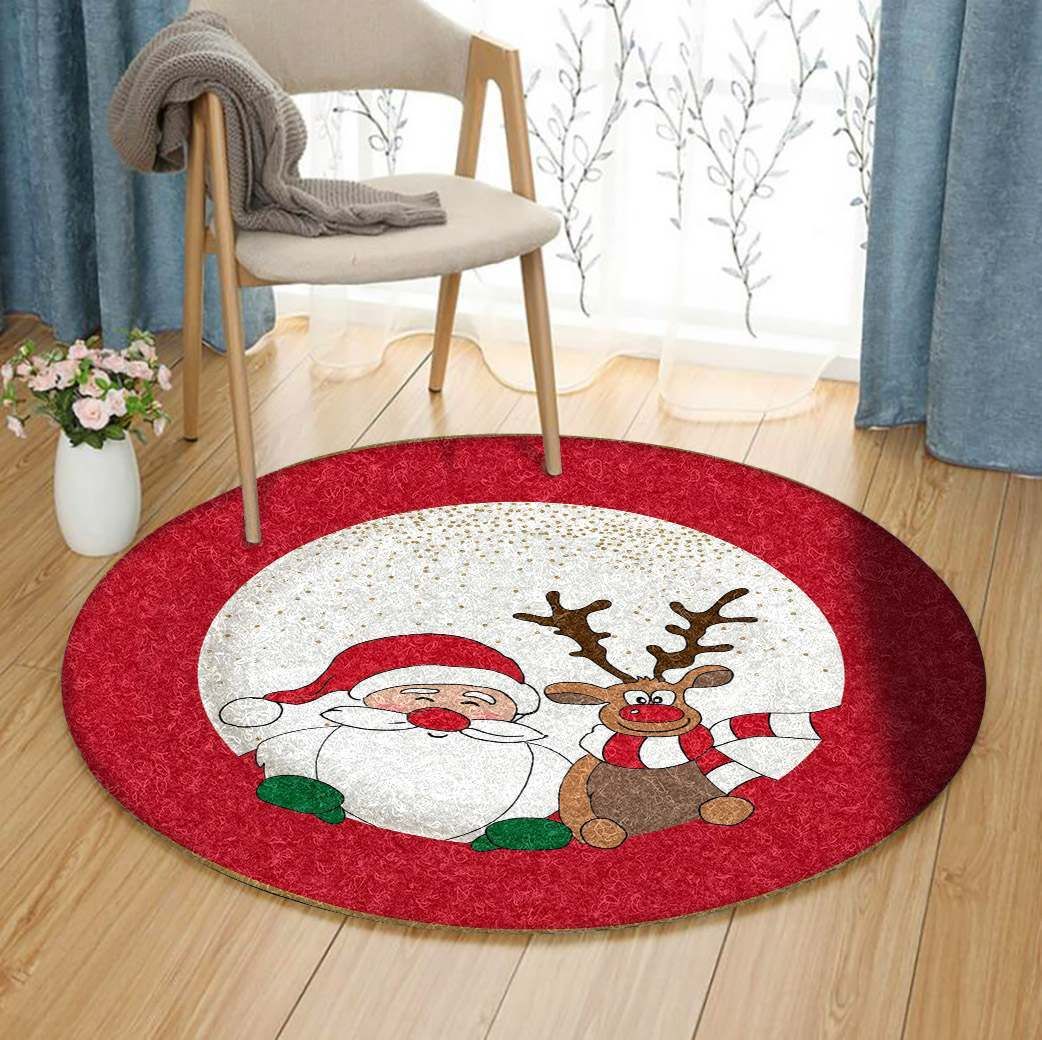Santa Claus Christmas Round Carpet