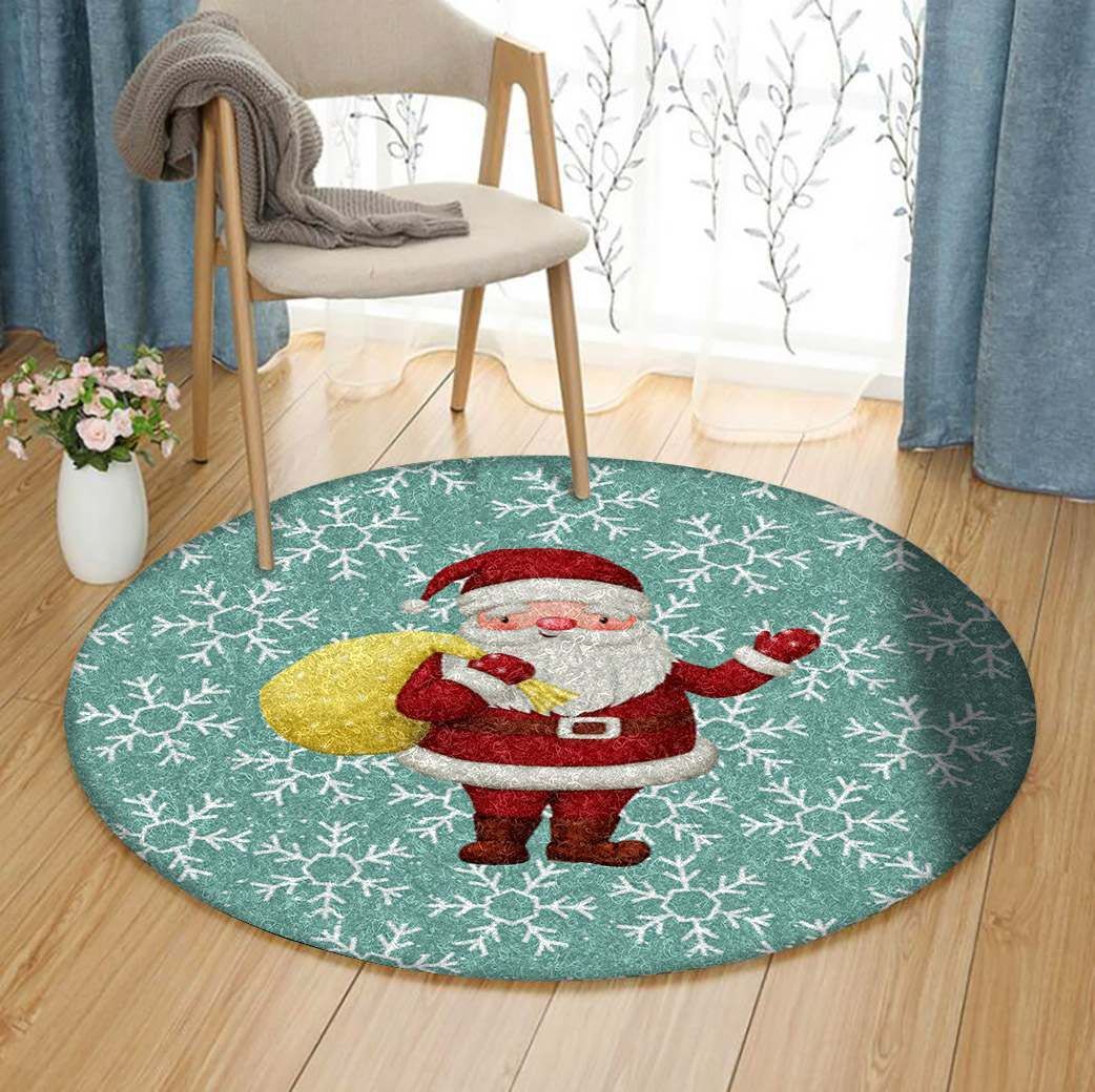 Santa Claus Christmas Round Carpet