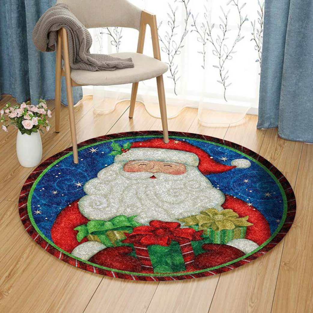 Santa Claus Christmas Round Carpet