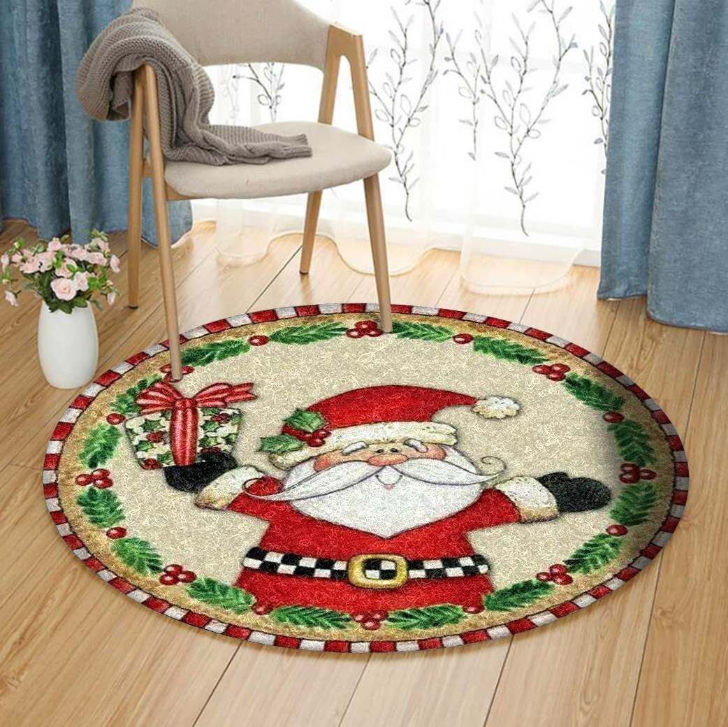 Santa Claus Christmas Round Carpet