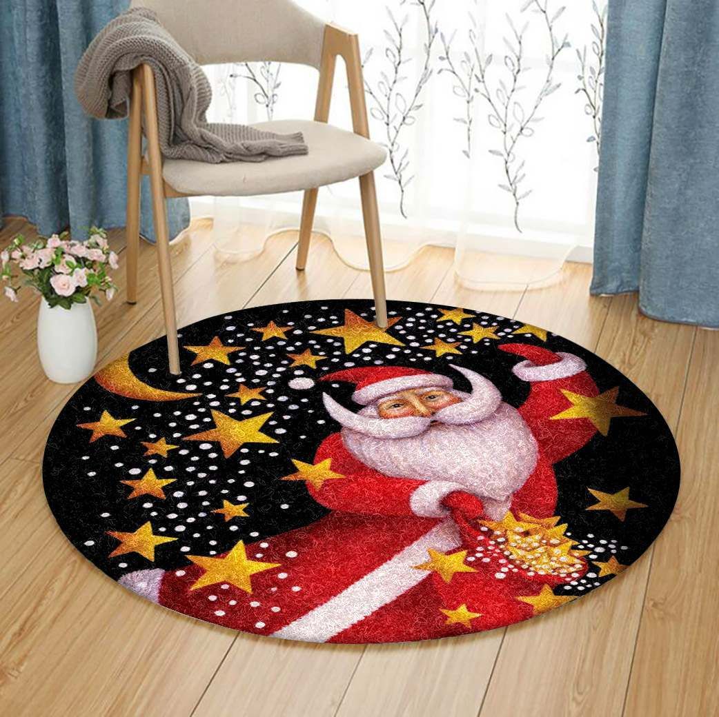 Santa Claus Christmas Round Carpet
