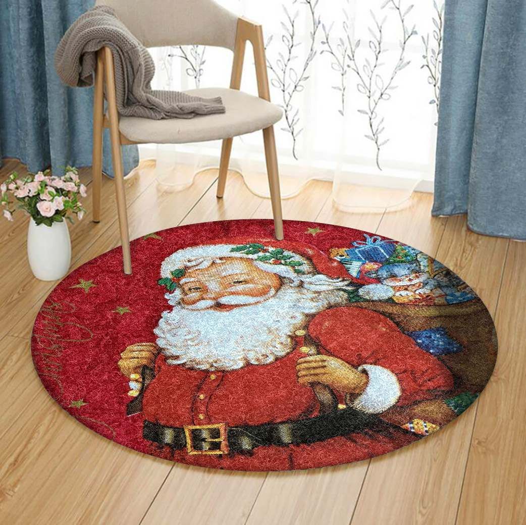 Santa Claus Christmas Round Carpet