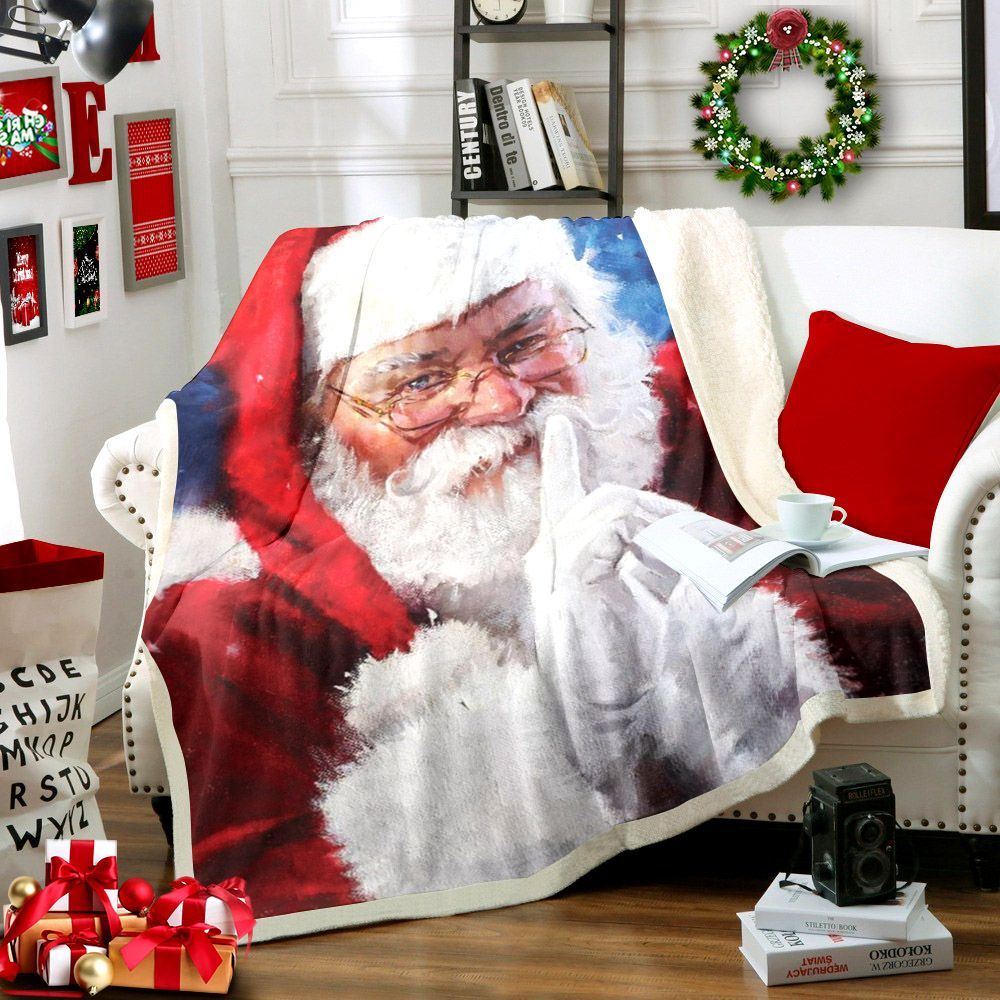 Santa Claus Christmas Sherpa Fleece Blanket