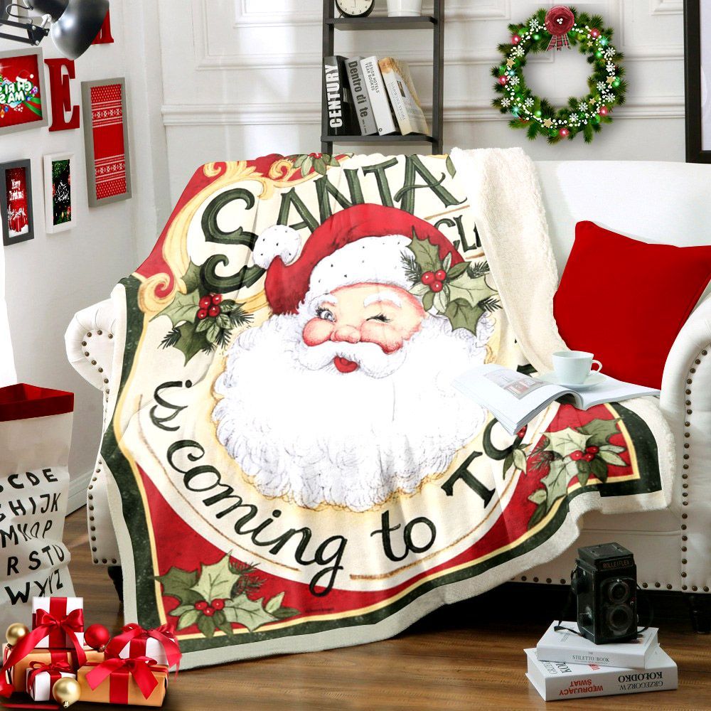 Santa Claus Christmas Sherpa Fleece Blanket