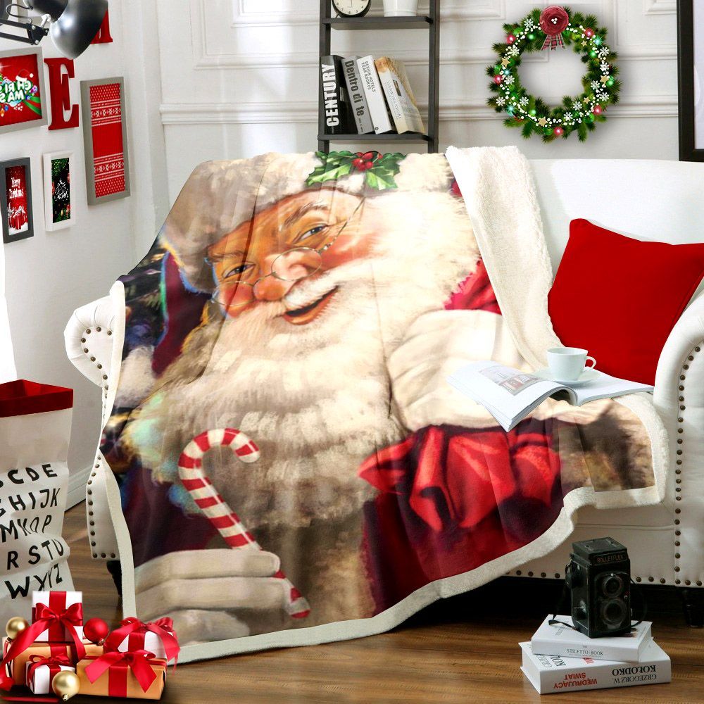 Santa Claus Christmas Sherpa Fleece Blanket