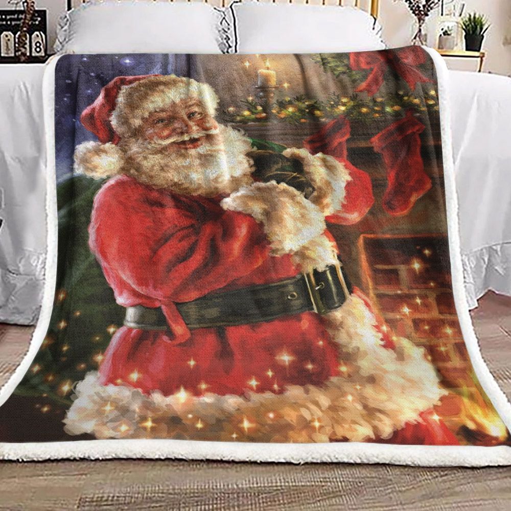 Santa Claus Christmas Sherpa Fleece Blanket