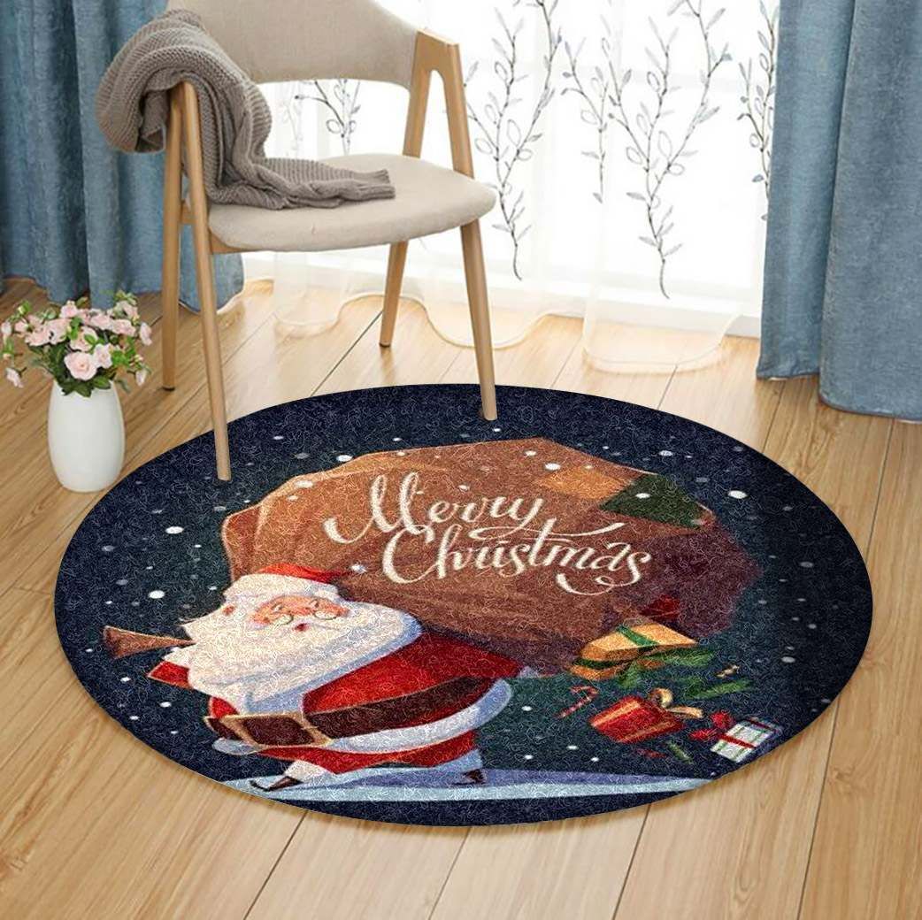 Santa Claus Christmas Round Carpet