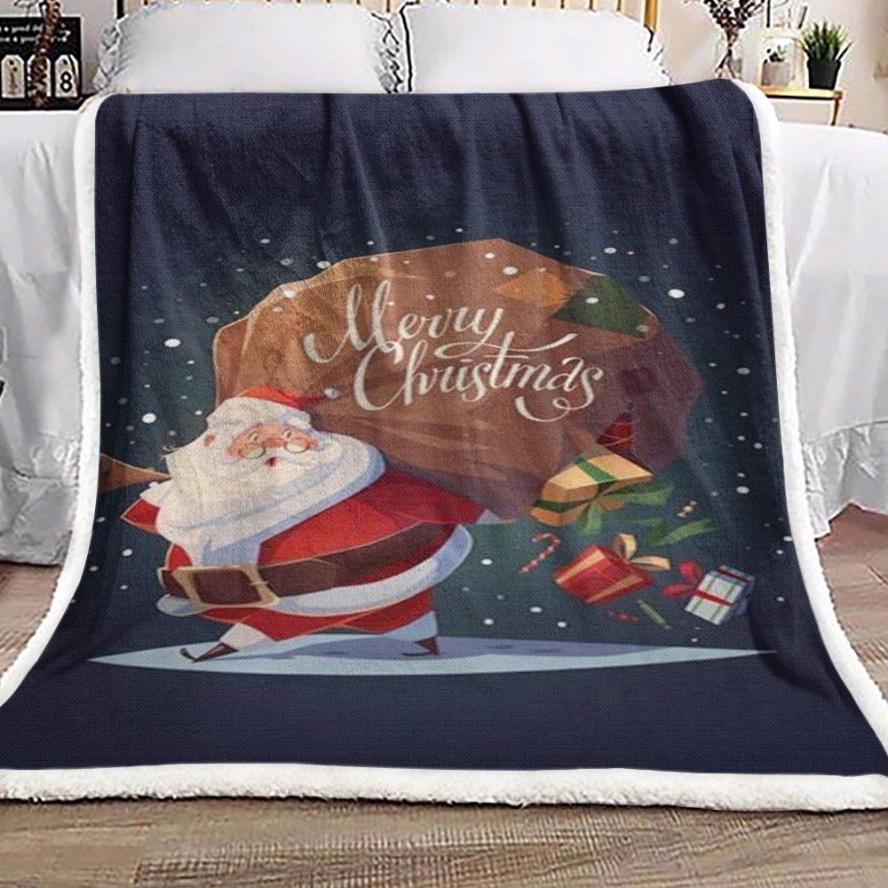Santa Claus Christmas Sherpa Fleece Blanket