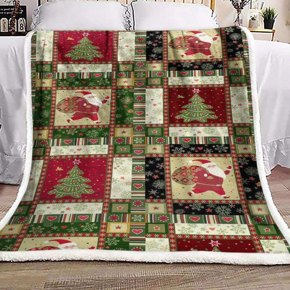 Santa Claus Christmas Sherpa Fleece Blanket