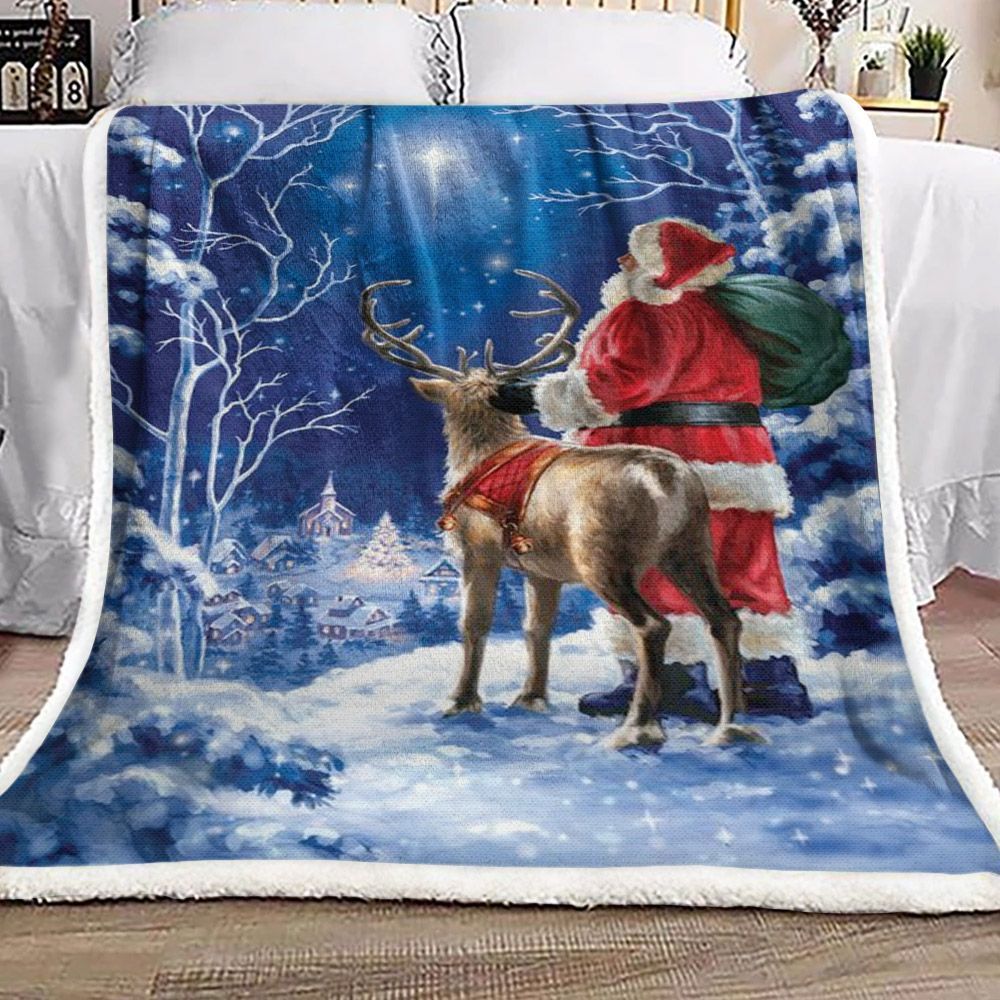 Santa Claus Christmas Sherpa Fleece Blanket