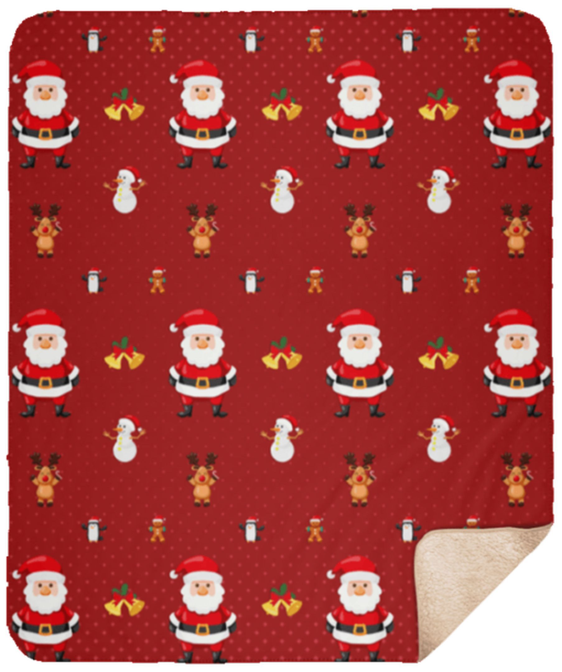 Santa Claus Christmas Holiday Sherpa Fleece Blanket
