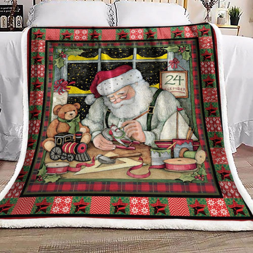 Santa Claus Christmas Sherpa Fleece Blanket