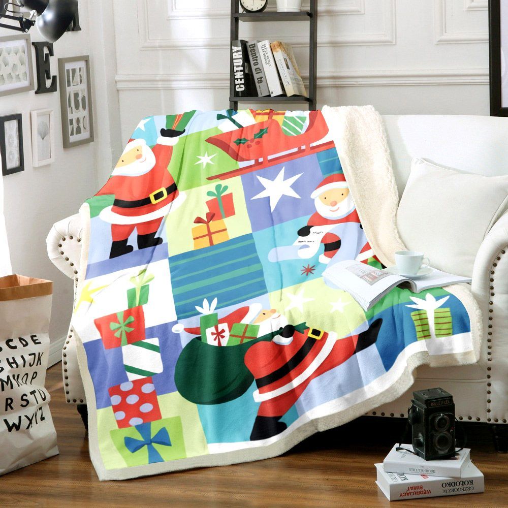 Santa Claus Christmas Sherpa Fleece Blanket