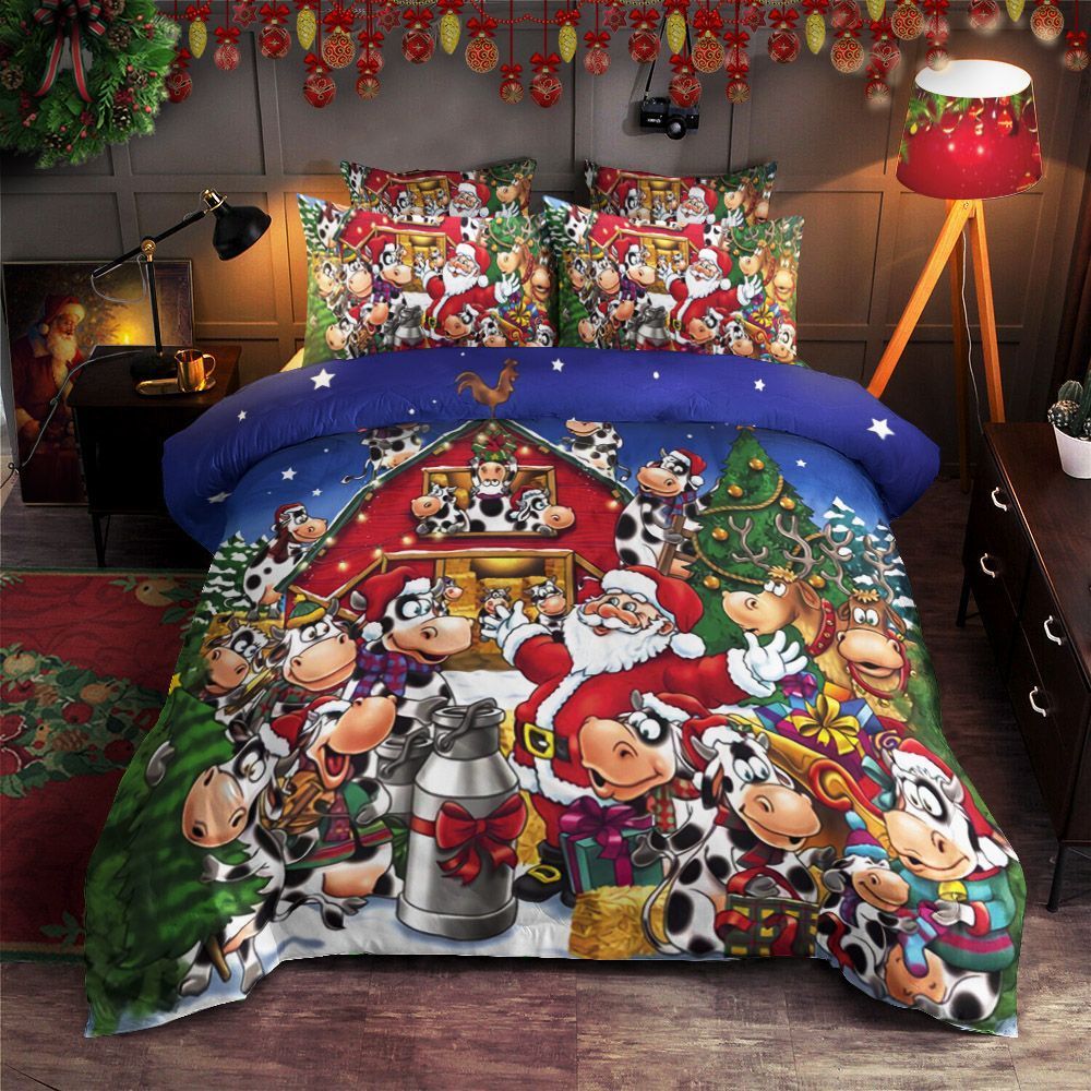 Santa Claus Dairy Cows Bedding Set