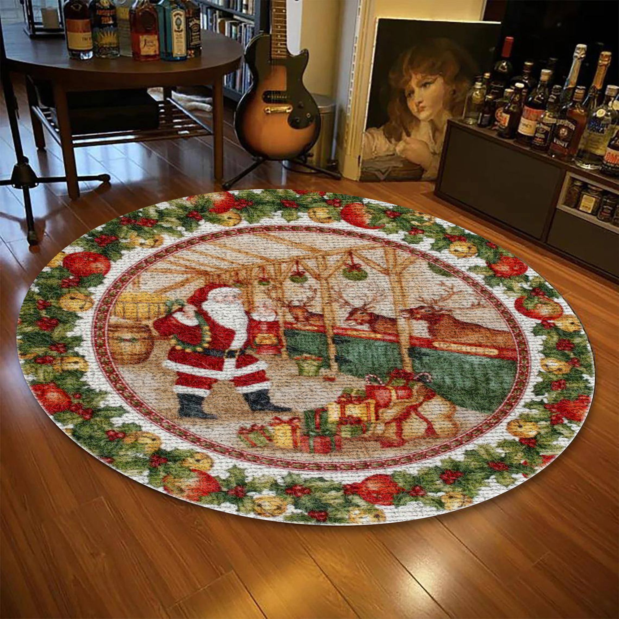 Santa Claus Round Carpet