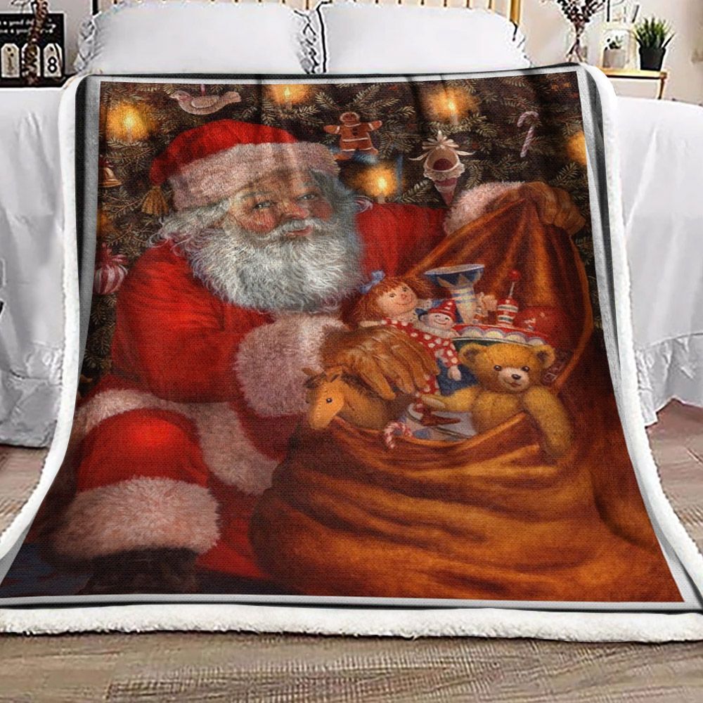Santa Claus Gift Sherpa Fleece Blanket