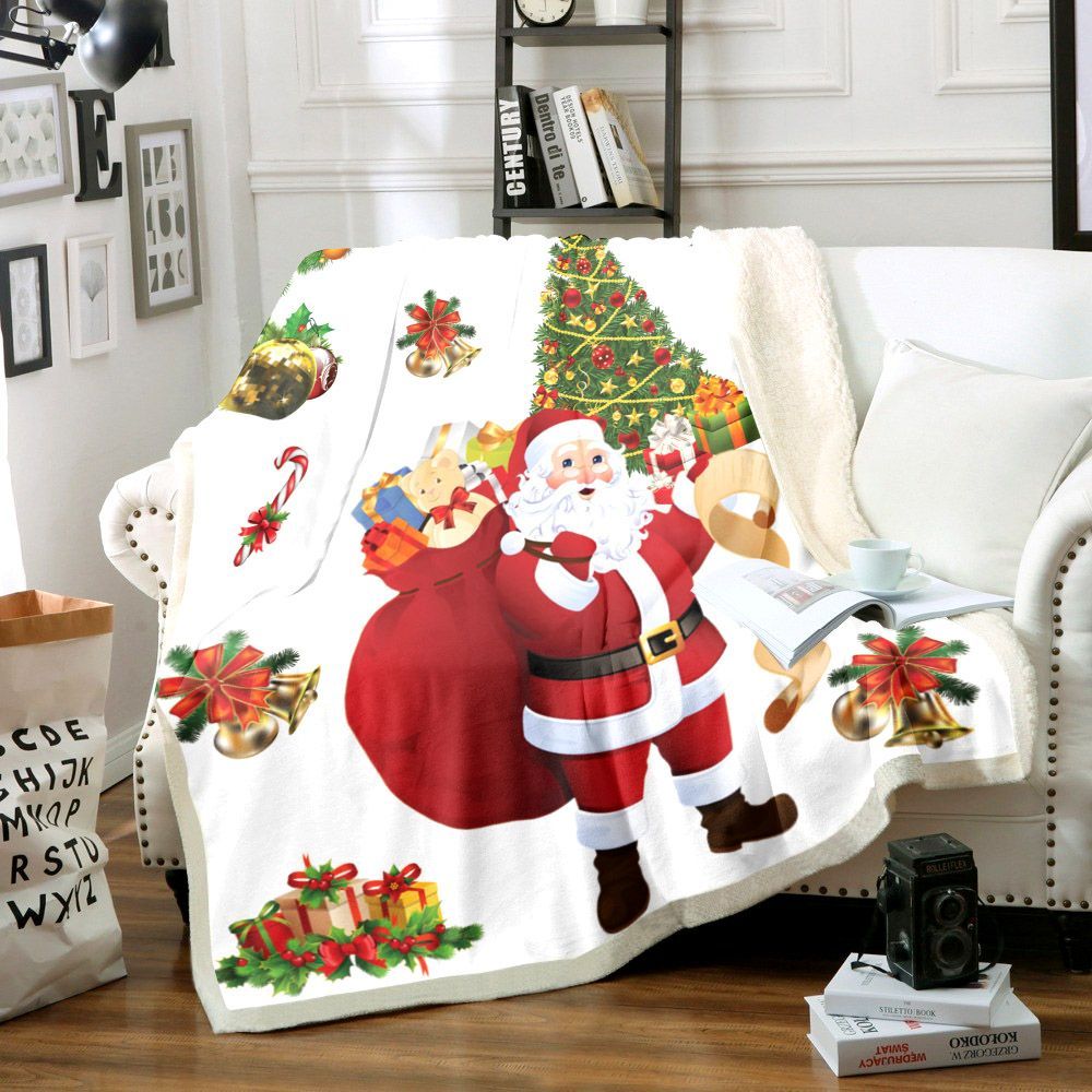 Santa Claus Merry Christmas Sherpa Fleece