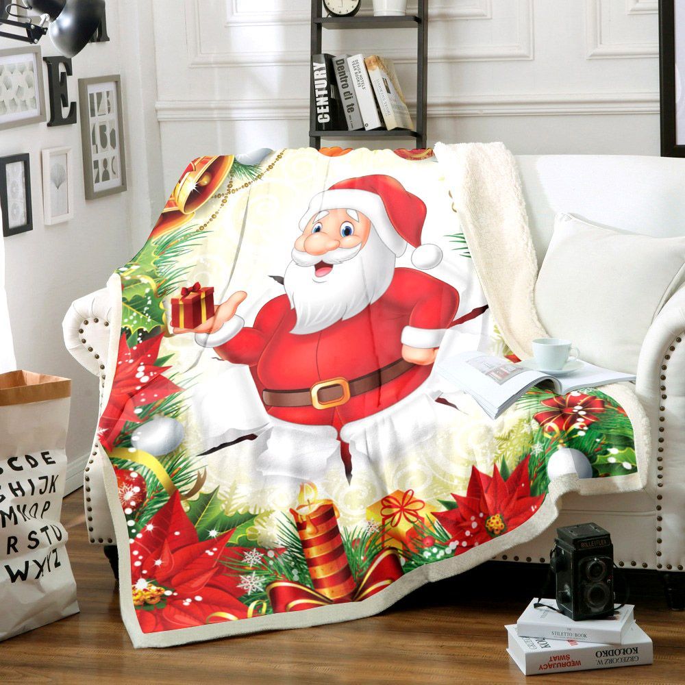 Santa Claus Merry Christmas Sherpa Fleece