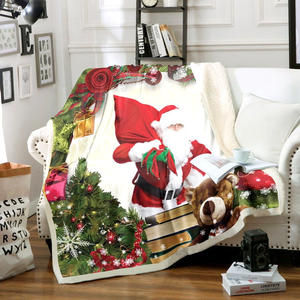 Santa Claus Merry Christmas Sherpa Fleece