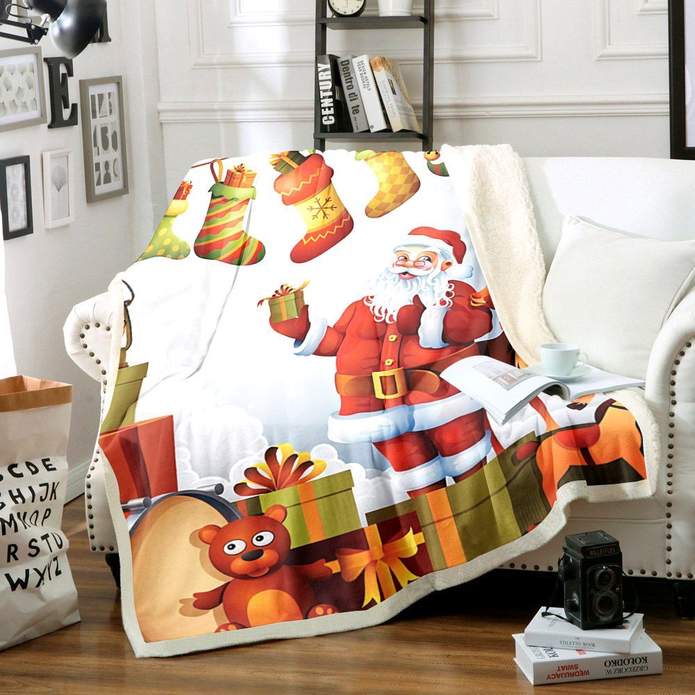 Santa Claus Merry Christmas Sherpa Fleece