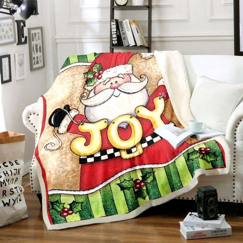 Santa Claus Merry Christmas Sherpa Fleece